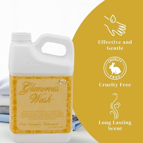 Tyler Candle Company Glamorous Wash Tyler Fine Laundry Liquid Detergent - Hand and Machine-Washable - 907g (32 Fl Oz) - Pack of 1 with Multi-Purpose Keychain
