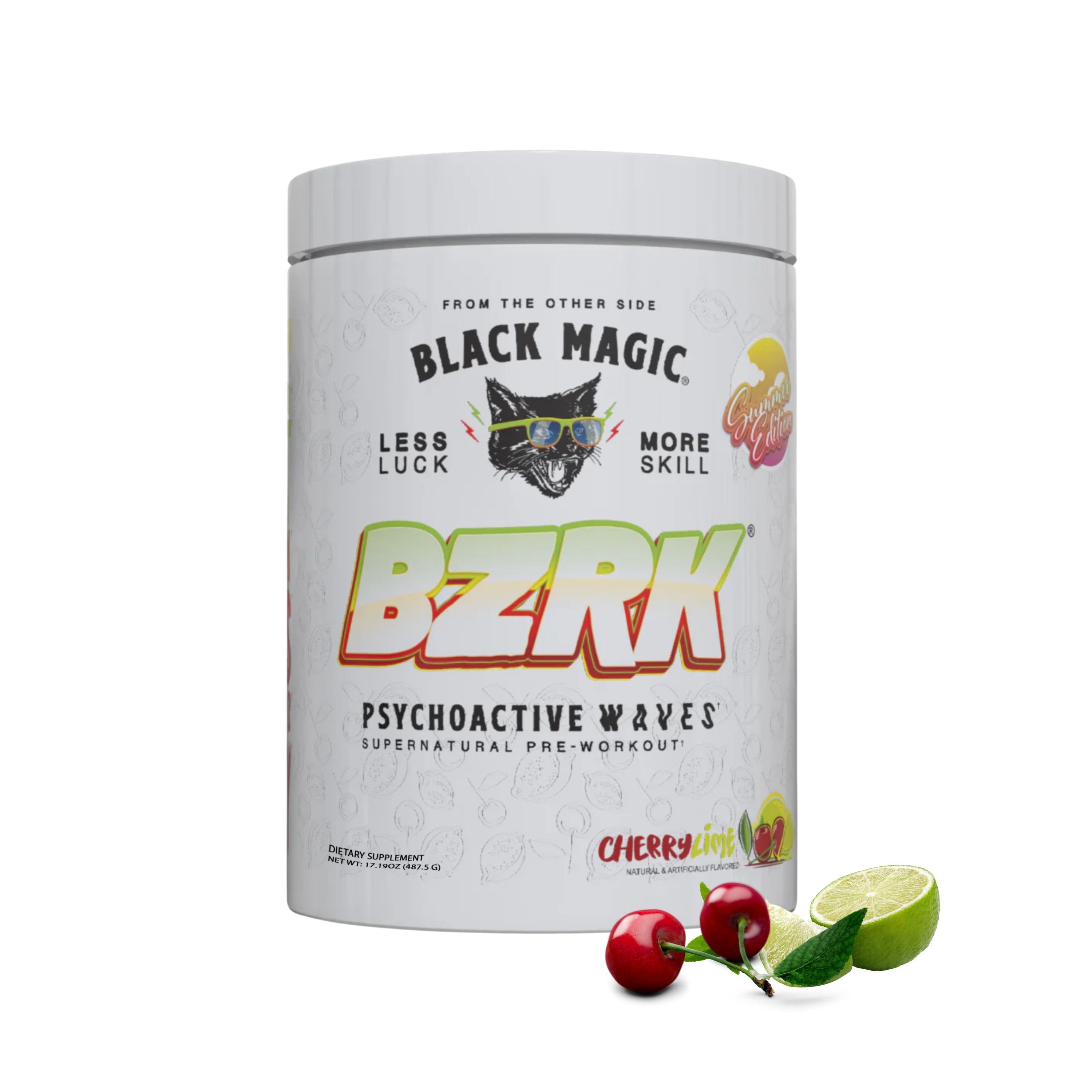 Black Magic Supply BZRK Psychoactive Waves Supernatural Pre-Workout, 487.5g - Cherry Lime Flavor - Energy Booster - Pack of 1