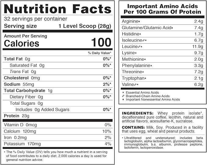 Cappuccino Syntrax Nectar Native Whey Protein Isolate (2lb Bag) Natural Vanilla - Muscle Support - with Multi-Purpose Keychain