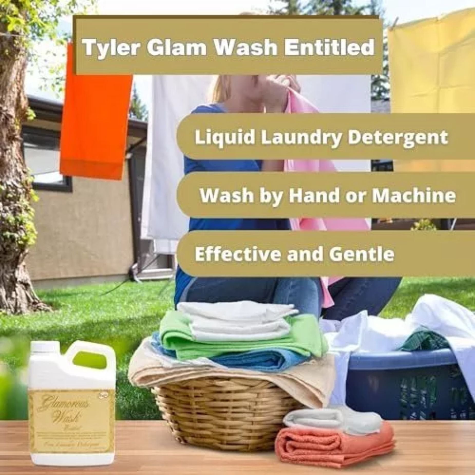 Tyler Candle Company Glamorous Wash Entitled Fine Laundry Detergent - Hand and Machine-Washing - 16 oz (454-gram) - Pack of 1 with Multi-Purpose Keychain