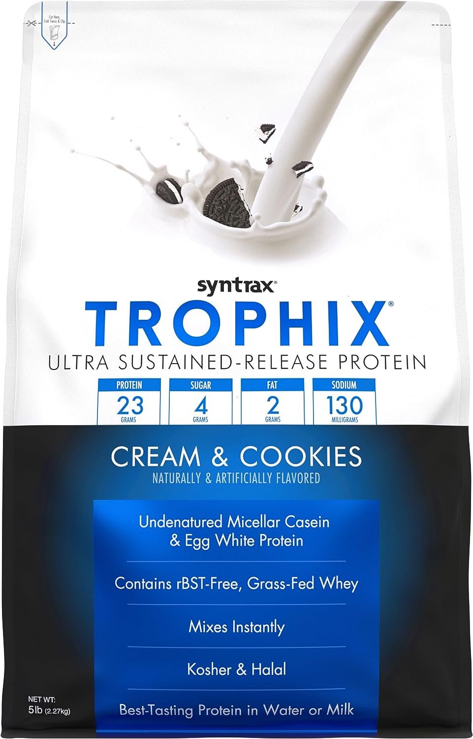 Syntrax Trophix Ultra Sustained-Release Protein Powder - Kosher & Halal - Muscle Support - 5lb