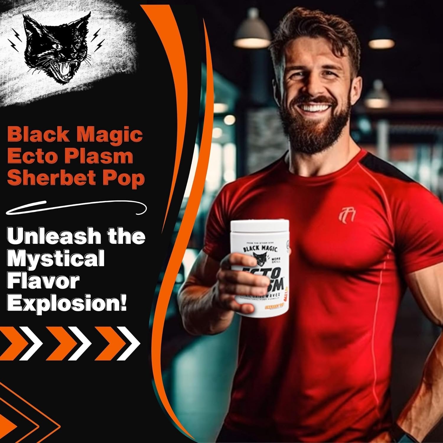 Black Magic Supply Ecto Plasm Nitric Oxide Waves - Supernatural Pump Formula - Sherbet Pop - 400g - with Multipurpose Key Chain