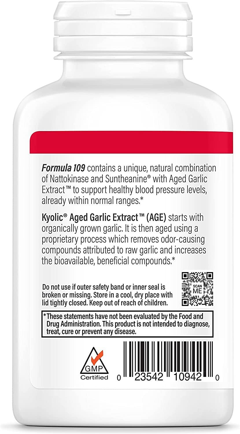 Kyolic Aged Garlic Extract Formula 109, Blood Pressure Health