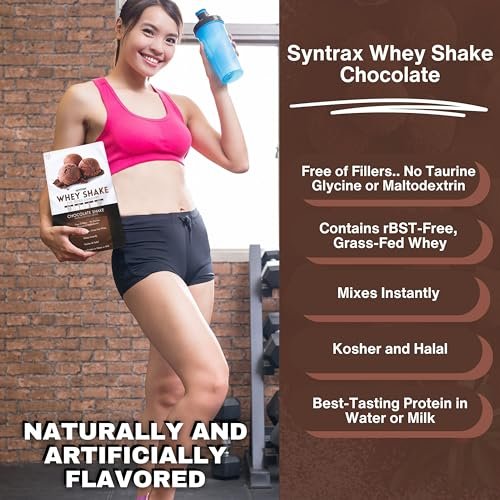Syntrax Whey Shake The Gold Standard, 2lbs - Chocolate Shake - Muscle Support - Pack of 1 with Keychain