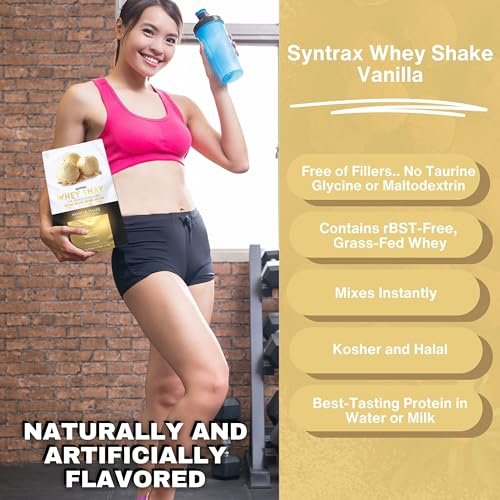Syntrax Bundle, 2 Items Whey Shake Vanilla Shake, Native Grass-Fed Wholesome Denatured Whey Protein Concentrate with Glutamine Peptides 2 Pounds with Worldwide Nutrition Keychain
