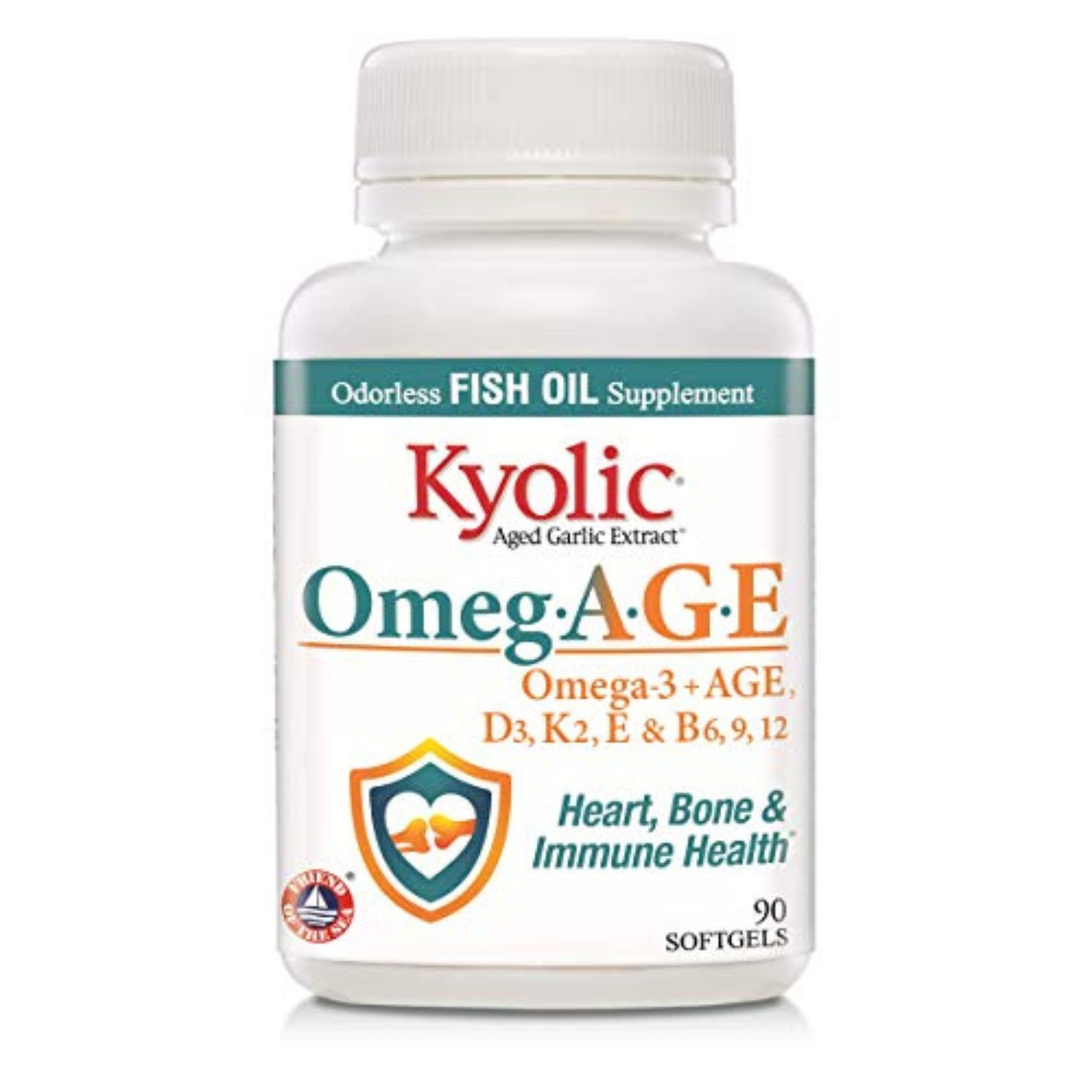 Kyolic Omeg-Age, Heart, Bone & Immune Health, 90 Count Softgels