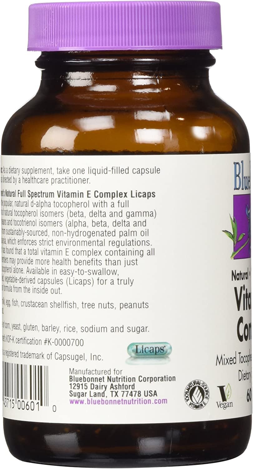 Bluebonnet Natural Full Spectrum Vitamin E Complex - 60 Licaps
