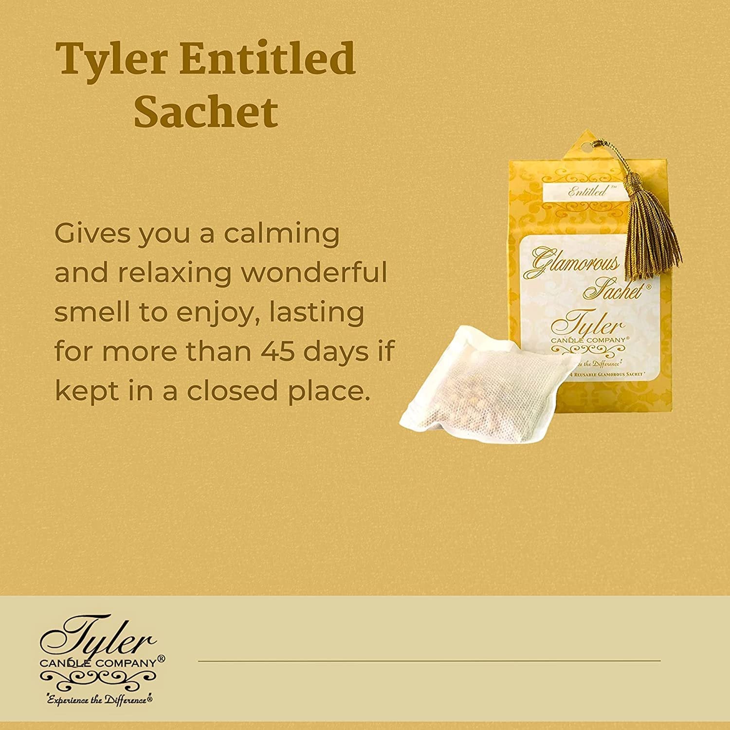 Tyler Candle Company Entitled Dryer Sheet Sachets - Glamorous Reusable Dryer Sheets - Sachets for Drawers and Closets - 1 Pack, 4 Sachets, Dryer, Home, or Personal Sachet, with Bonus Key Chain