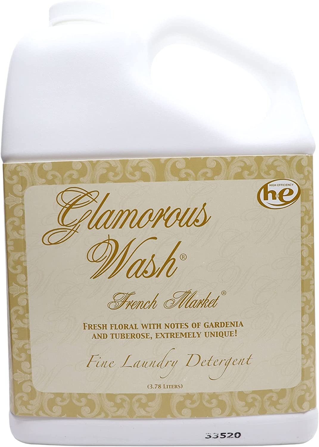 Tyler Candle Company Glamorous Wash French Market Scent Fine Laundry Liquid Detergent - Liquid Laundry Detergent Designed for Clothing - Hand and Machine Washable - 3.78L (1Gal) Container