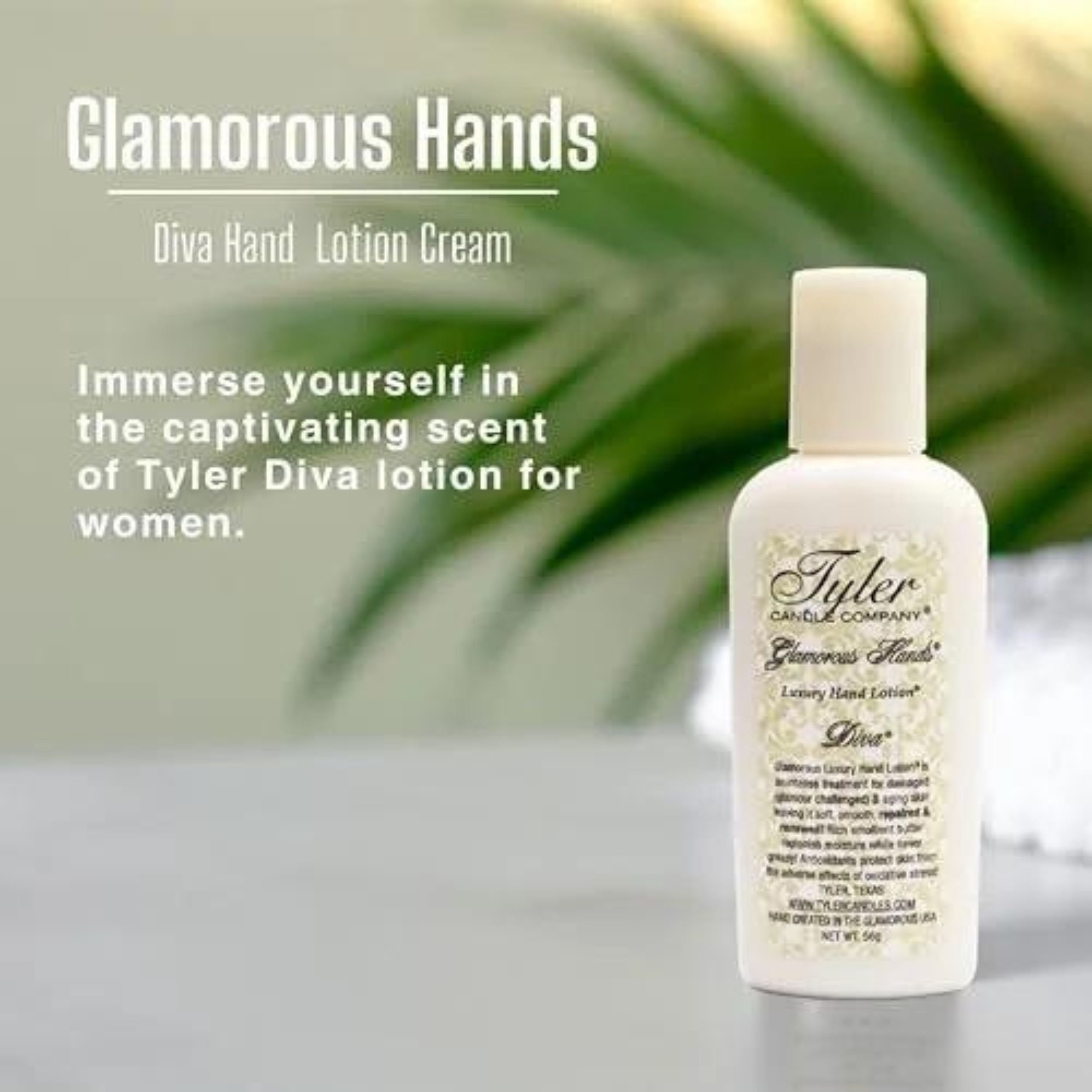 Tyler Diva Hand Lotion - Scented and Small Hand Lotion For Dry Hands with Moisture-Boosting Skin - 2 Oz Travel Size Luxury Hand Lotion and Multi-Purpose Key Chain