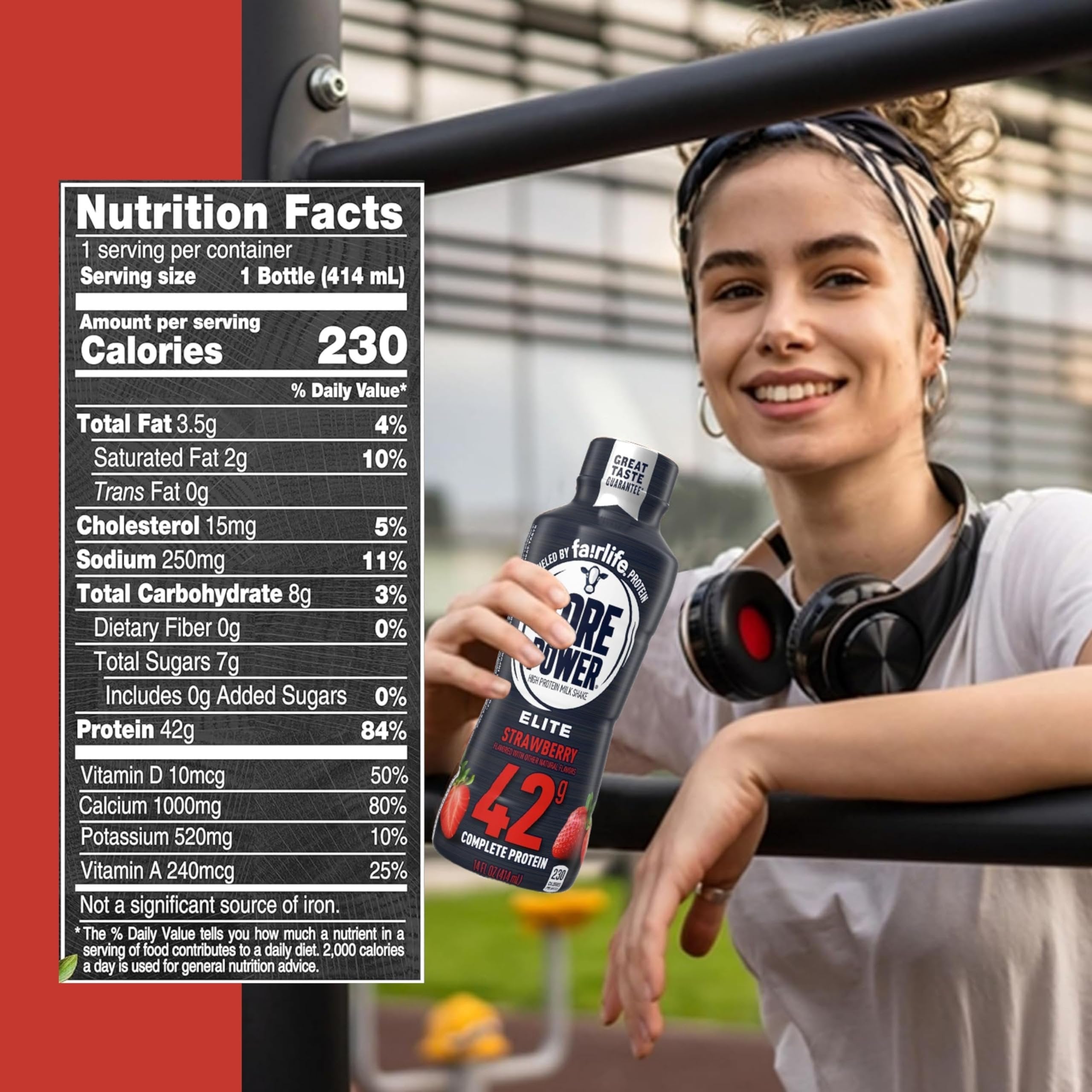 Fairlife Core Power 42g Complete Protein Elite Strawberry Milk Shake for Workout Recovery - Kosher - 14 oz (12 Pack) with Keychain