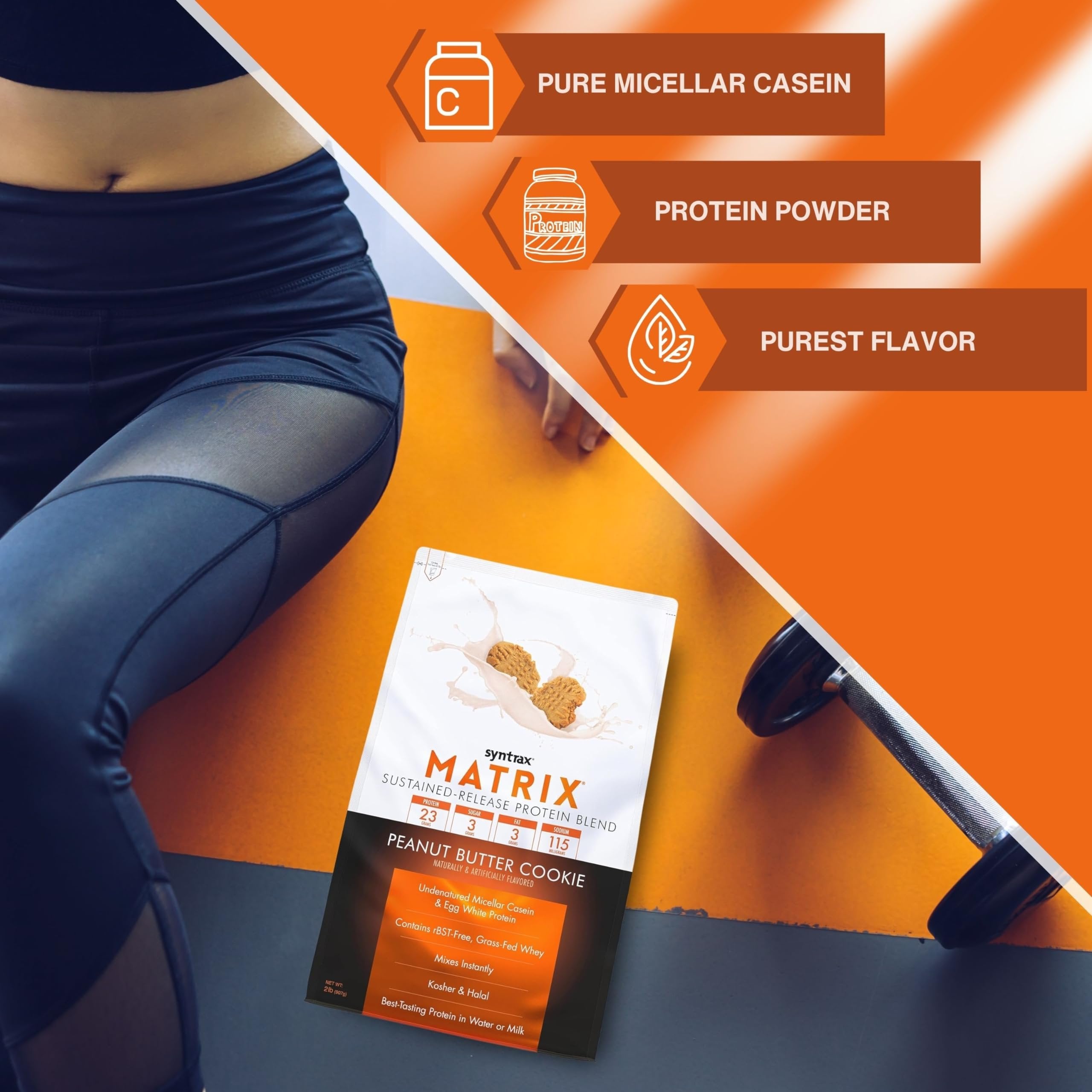Syntrax Matrix 2.0 Sustained-Release Protein Blend, 2lbs - Peanut Butter Cookie - Pack of 1 with Keychain