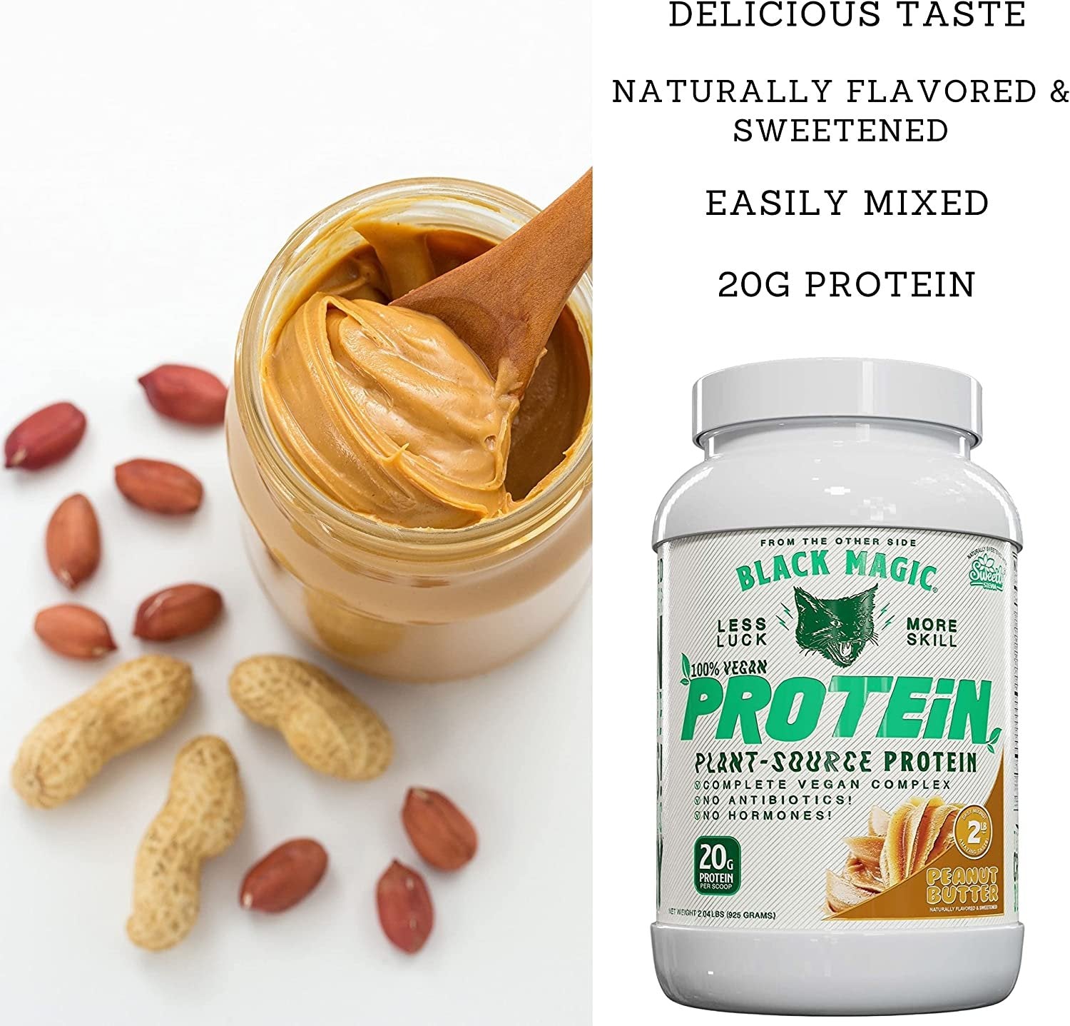 Black Magic Multi-Source Protein - Whey, Egg, and Casein Complex with Enzymes & MCT Powder - Pre Workout and Post Workout - Honey Grahms Protein Powder - 24g Protein - 2 LB with Bonus Key Chain