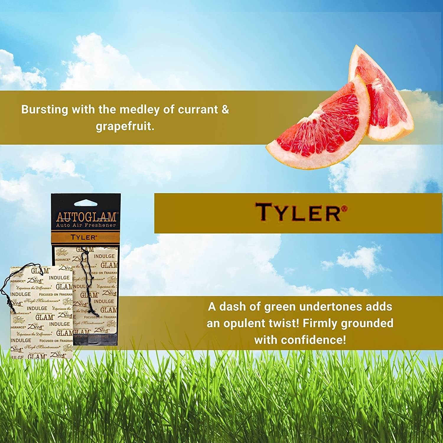 Tyler Candle Company AutoGlam Car Air Fresheners - Tyler Scent Car Fresheners | Car Odor Eliminator Air Refresher | Car Accessories - Pack of 3 w Worldwide Nutrition Multi Purpose Key Chain