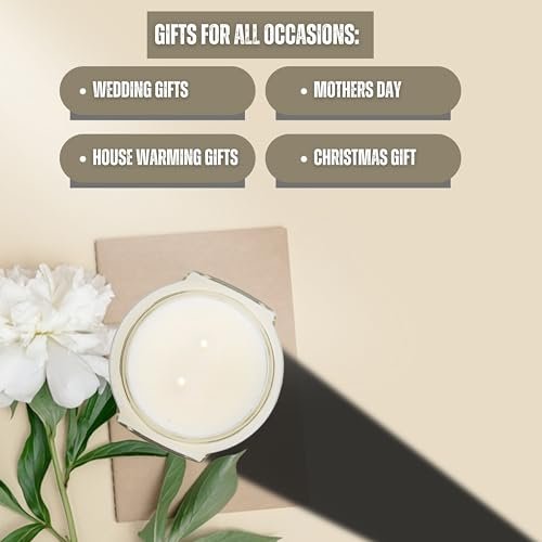 Tyler Candle Company White Winter Wonderland Soy Wax Scented 2 Wicks Candles in Glass Jar, 11 oz - Pack of 1 with Keychain