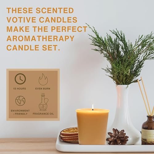 Tyler Candle Company Fleur De Lis Votive Luxury Scented Candles - 4 Pack of 2 oz Candles with 15 Hour Burn Time Each - with Multi-Purpose Key Chain