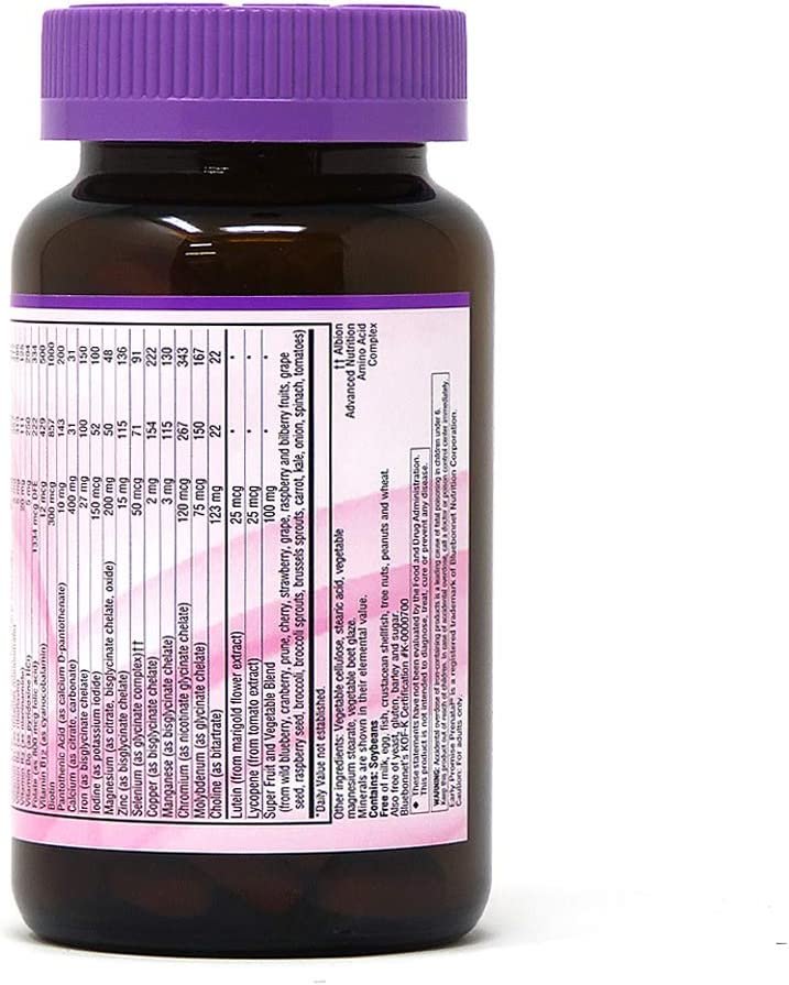 Bluebonnet Early Promise Prenatal Gentle Multiple Caplets, 120 Count, Pink