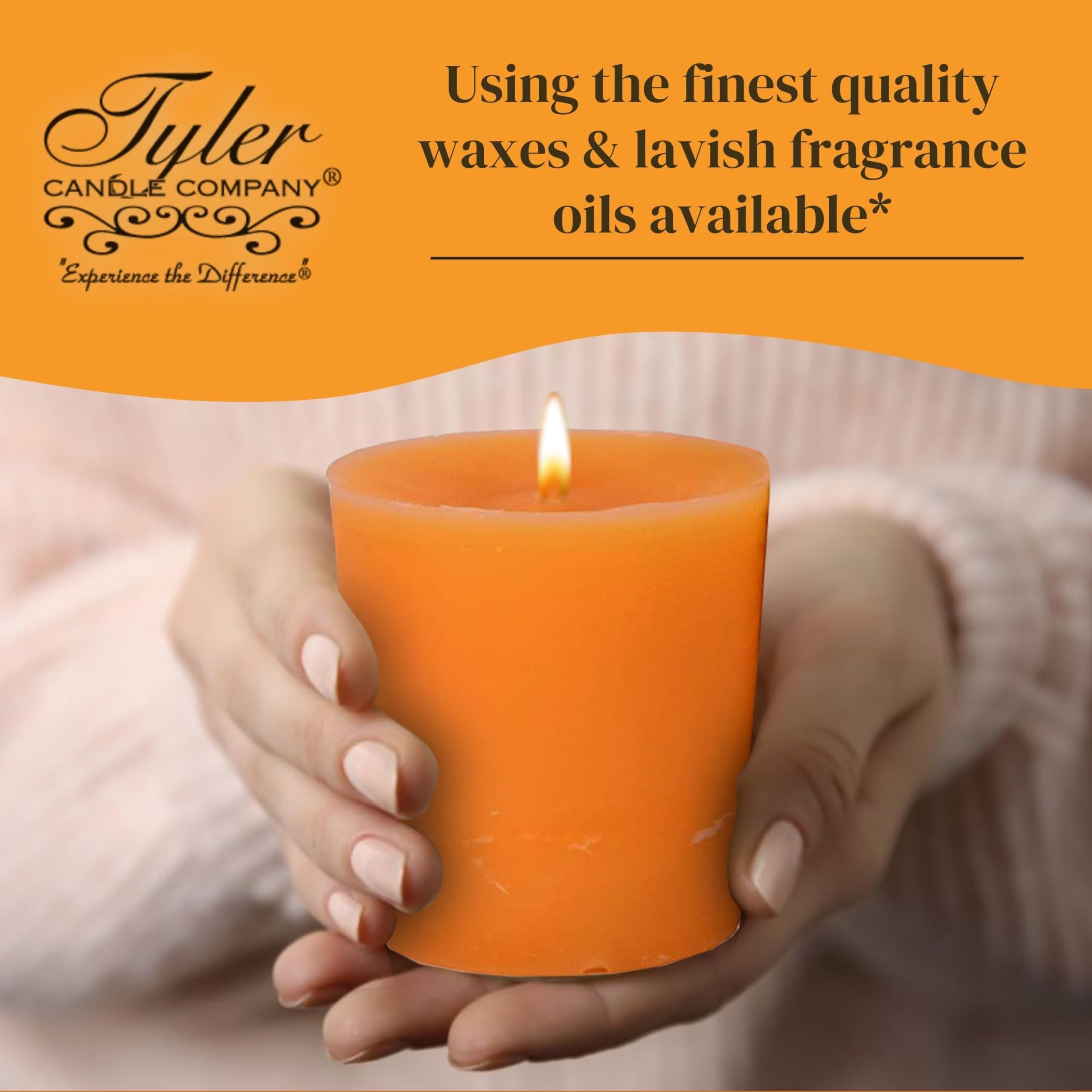 Tyler Candle Company - Tyler Home Fragrance Votive Pumpkin Spice Candle 2Lb Glass Jar 4Ct - Fall Candle Scents, Halloween Candles and Multi-Purpose Key Chain