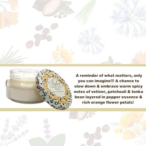 Tyler Candle Company Wishlist Candles - Luxuriously Fall Scented Candle with Essential Oils - 11 oz Extra Large White Candle and Multi-Purpose Key Chain