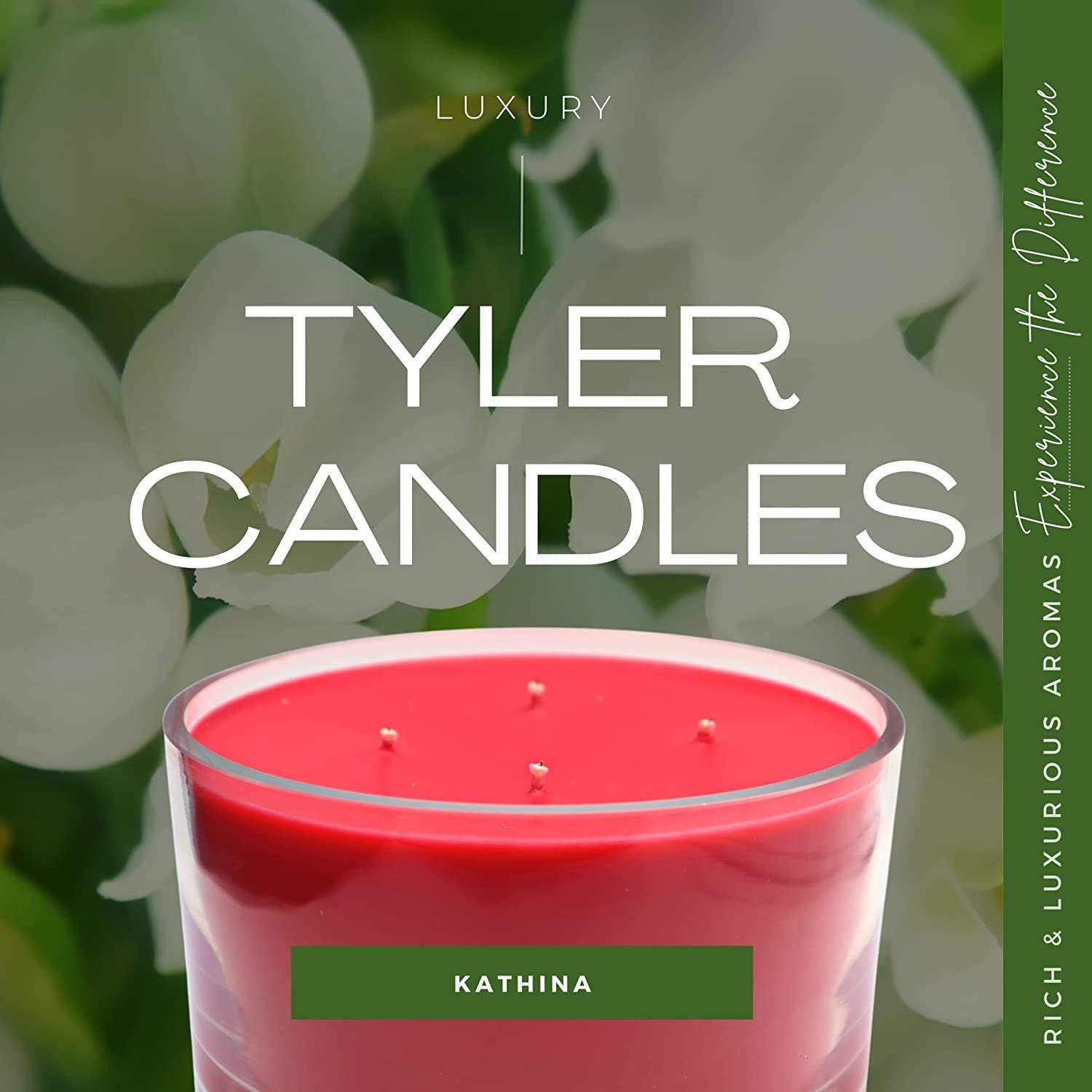 Tyler Candle Company 40 oz Kathina Scented Candle | 4 Wick Large Candle | Long Lasting 220 Hr Burn | Decorative Candles | Home Decor Gift for Women & Men w Worldwide Nutrition Multi Purpose Key Chain