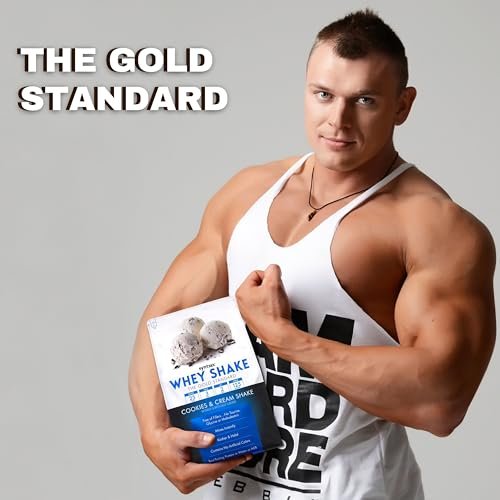 Syntrax Whey Shake The Gold Standard, 5lbs - Cookies & Cream Shake - Muscle Support - Pack of 1 with Keychain