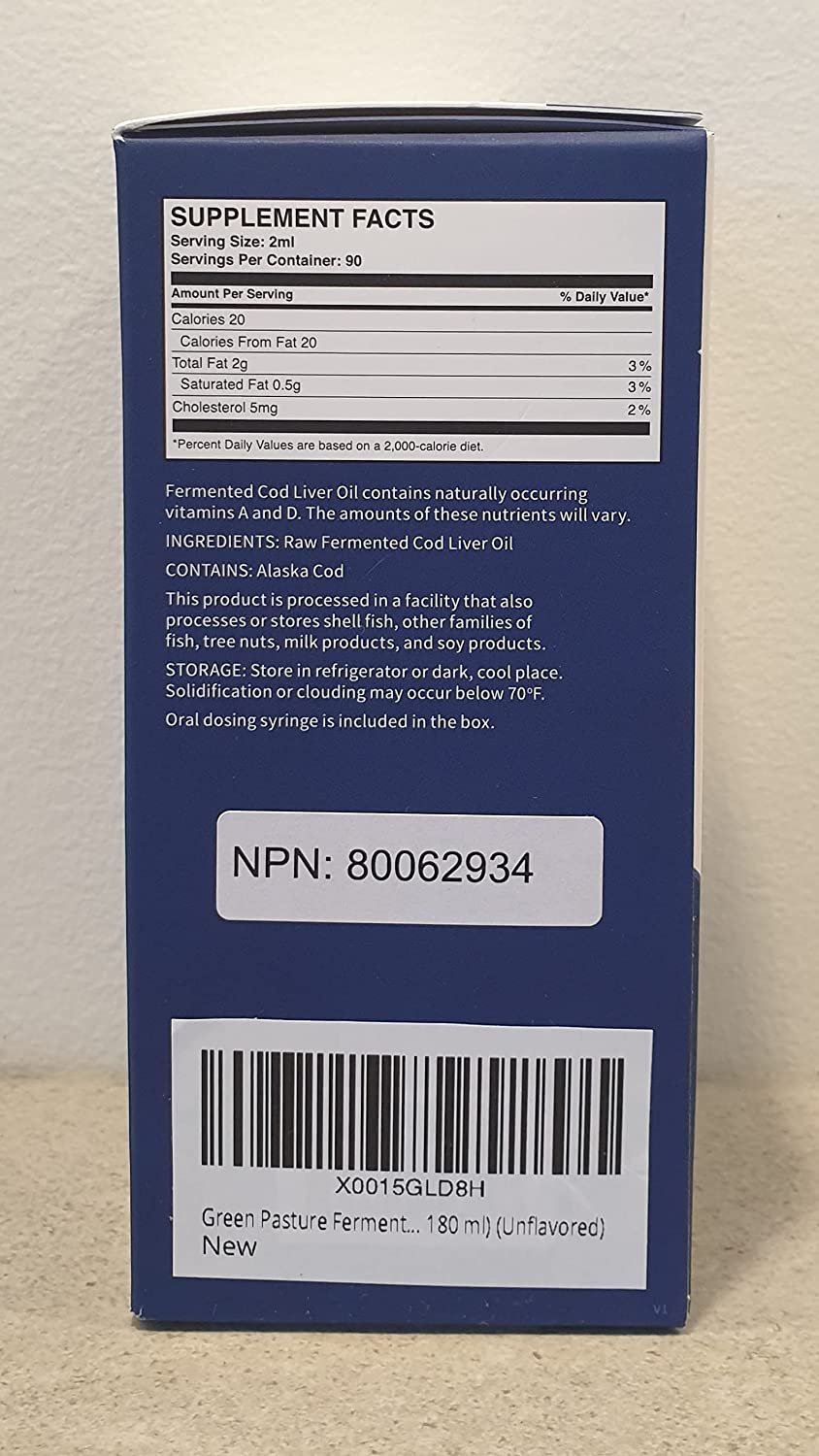 Green Pasture Fermented Cod Liver Oil Liquid, Unflavored, 6.1 Fl Oz