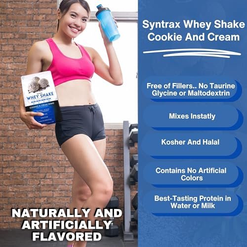 Syntrax Whey Shake The Gold Standard, 5lbs - Cookies & Cream Shake - Muscle Support - Pack of 1 with Keychain