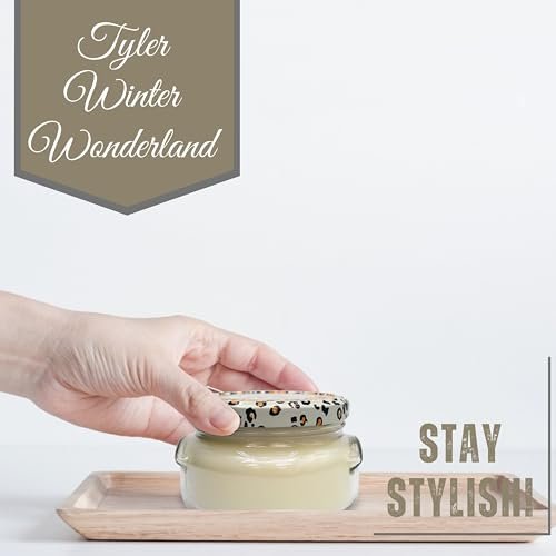 Tyler Candle Company White Winter Wonderland Soy Wax Scented 2 Wicks Candles in Glass Jar, 11 oz - Pack of 1 with Keychain