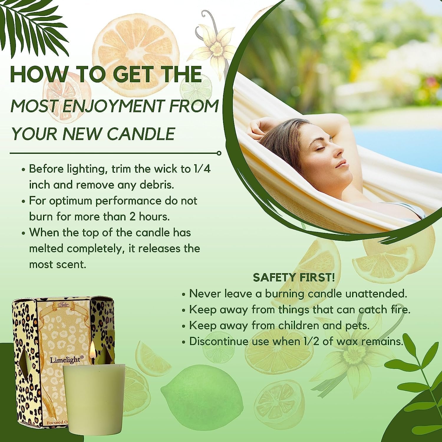 Tyler Candle Company Limelight Votive Candles - Luxury Scented Candle with Essential Oils - 4 Pack of 2 oz Small Candles with 15 Hour Burn Time Each - with Bonus Key Chain