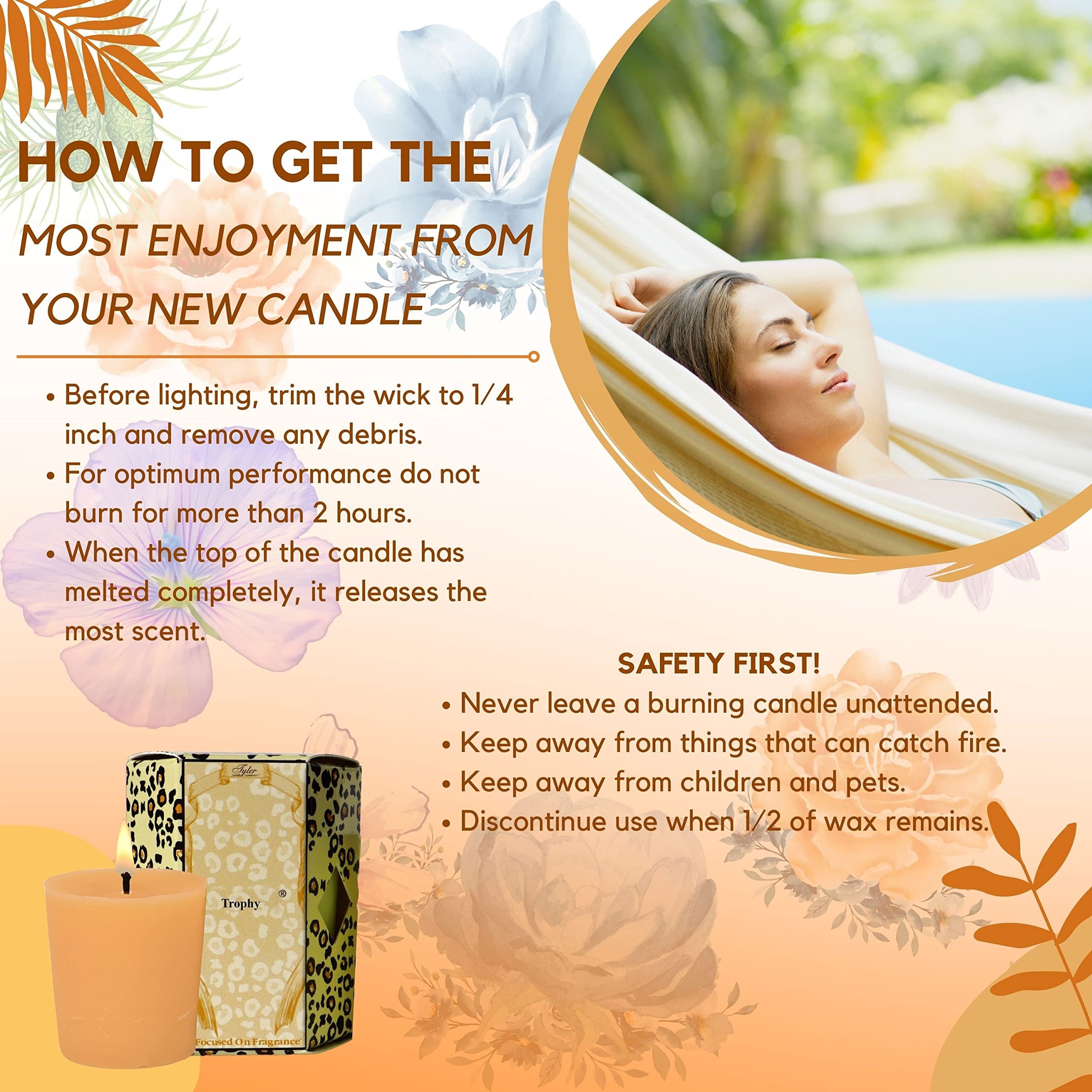 Tyler Candle Company Trophy Votive Candles - Luxury Scented Candle with Essential Oils - 16 Pack of 2 oz Small Candles with 15 Hour Burn Time Each - with Bonus Key Chain