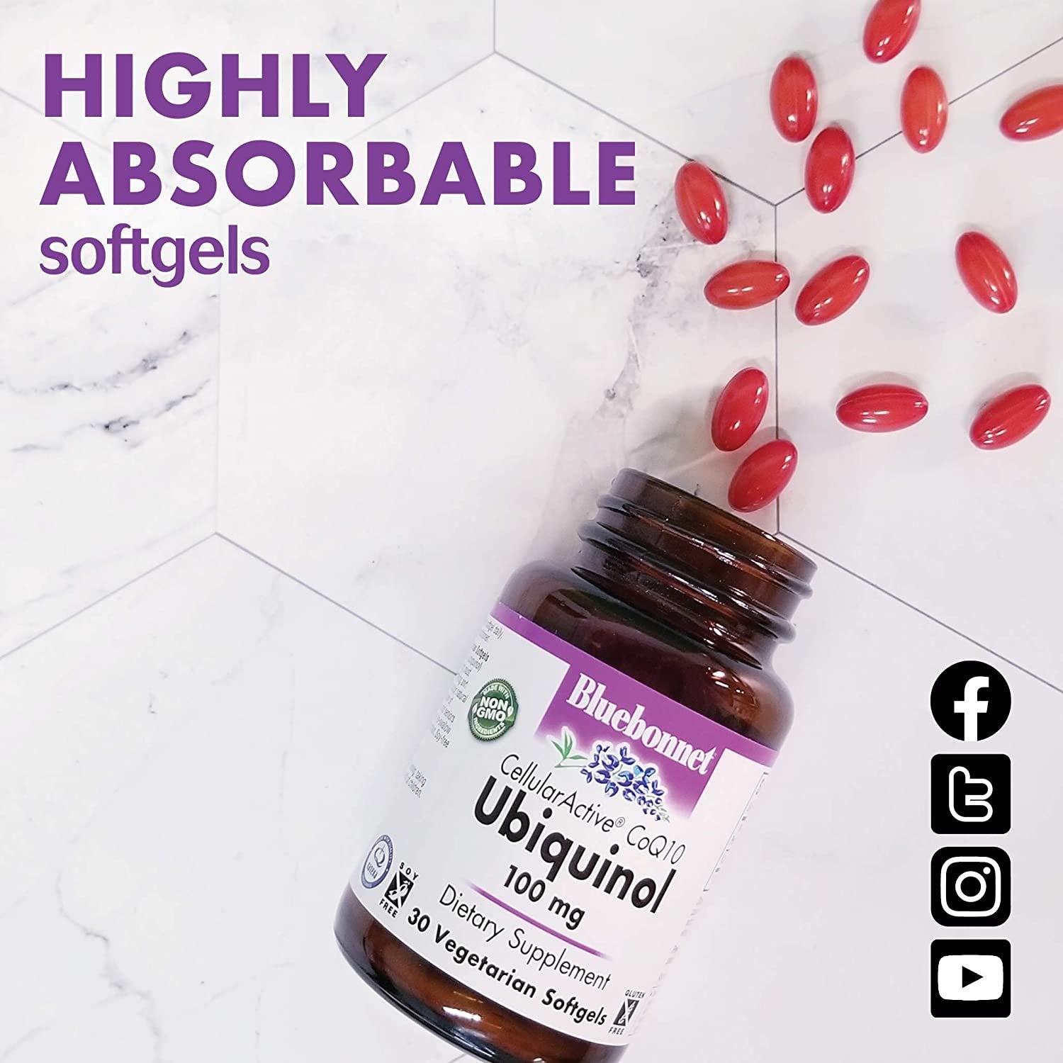 Bluebonnet Ubiquinol 100mg Softgel 60ct