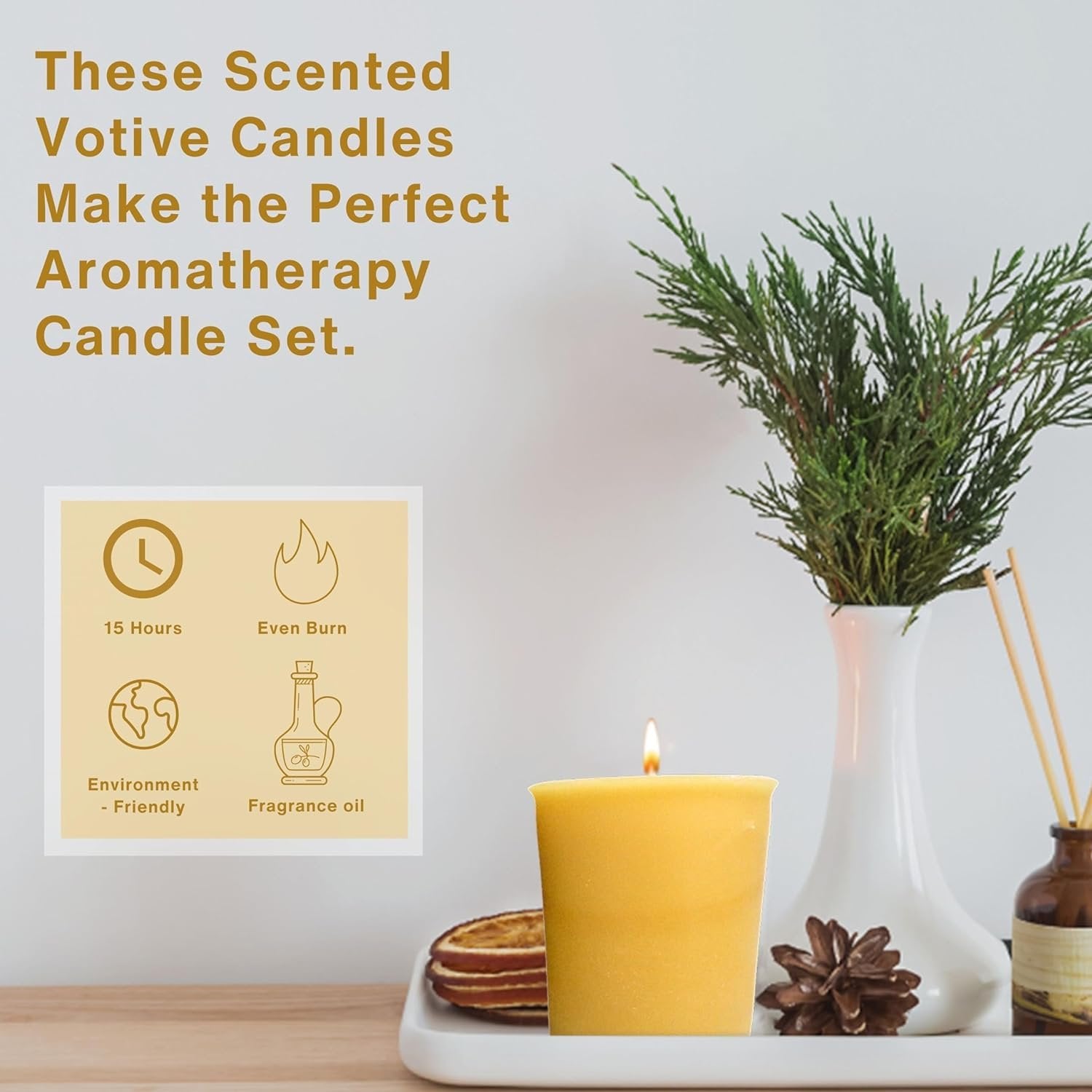 Tyler Candle Company Icon Votive Wax Scented Candles - 16 Counts of 2 oz - Burn Time up to 15hrs