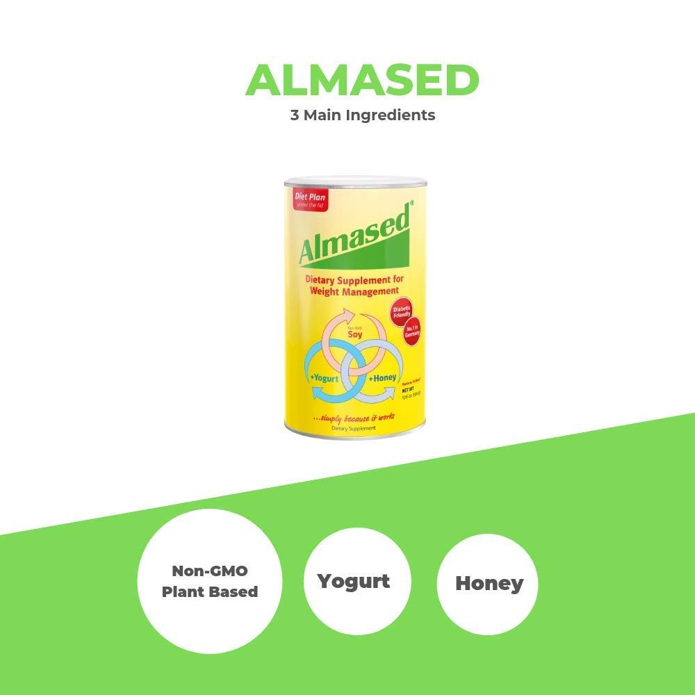 1 Pack Original Almased Meal Replacement Shake - Low-Glycemic High Plant Base Protein Powder- Nutritional Weight Health Support Supplement
