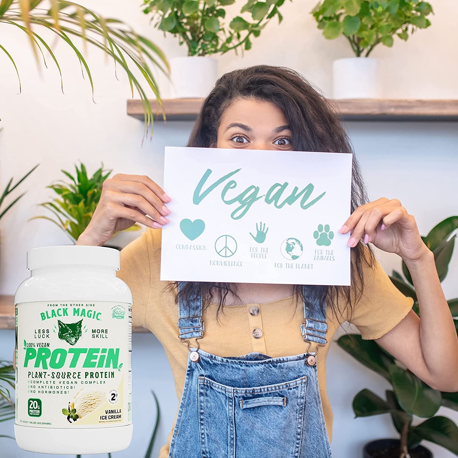 Black Magic Multi-Source Protein - Whey, Egg, and Casein Complex with Enzymes & MCT Powder - Pre Workout and Post Workout - Honey Grahms Protein Powder - 24g Protein - 2 LB with Bonus Key Chain