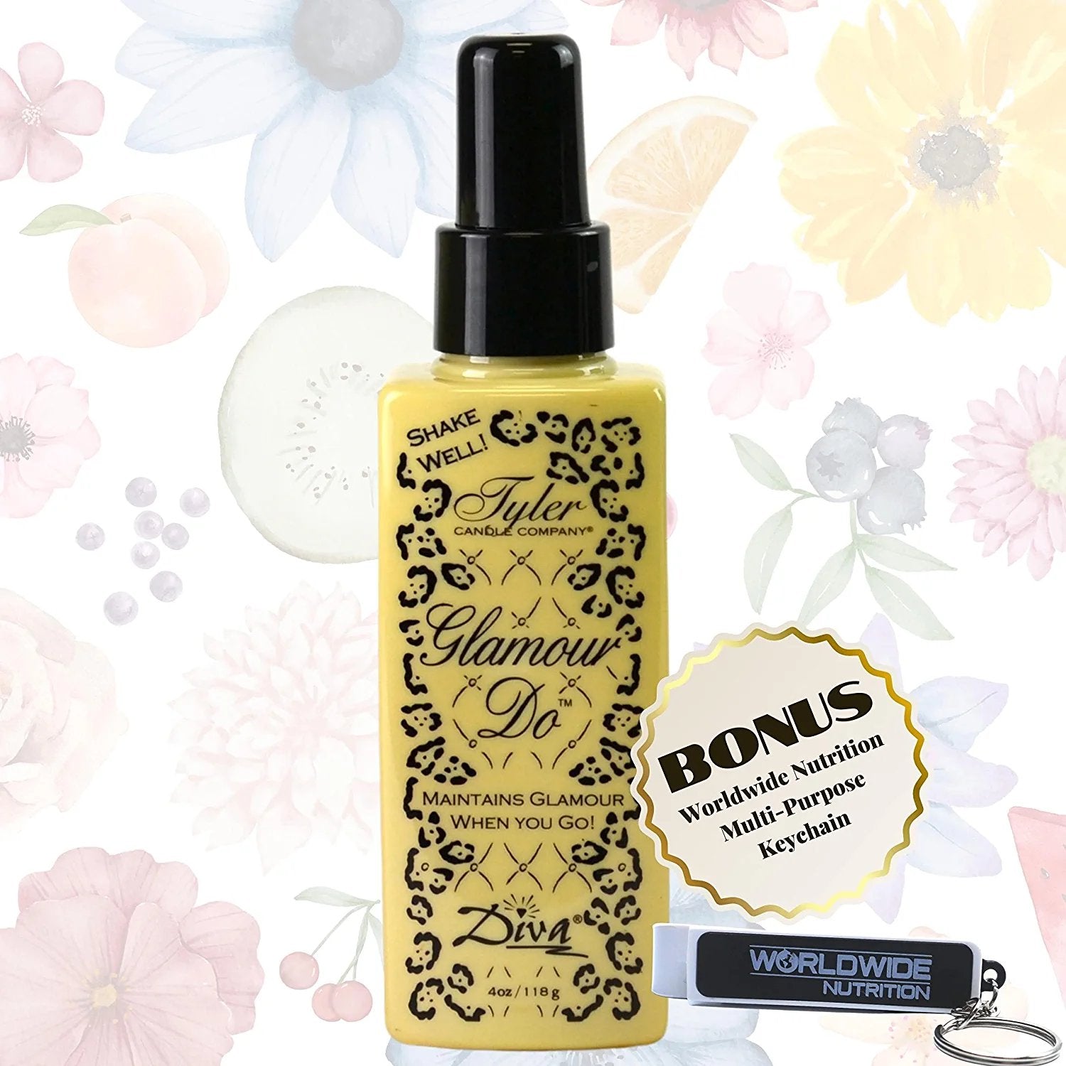 Tyler Diva Glamour Do Air Freshener Spray - Odor Eliminator Toilet Spray for Poop and Bathroom Odors - Odor Eliminator for Strong Odor - 4 oz Bathroom Spray Bottle with Bonus Key Chain