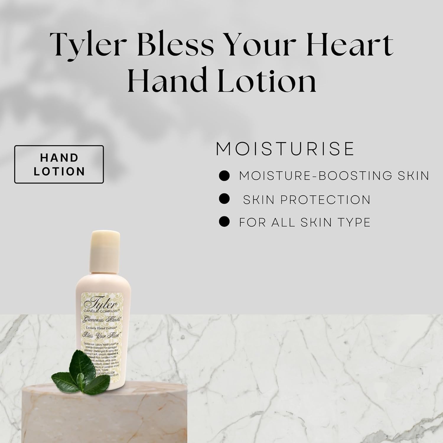 Tyler Candle Company Bless Your Heart Hand Lotion - 2 oz Travel Size Scented Hand Cream for Dry Hands with Keychain