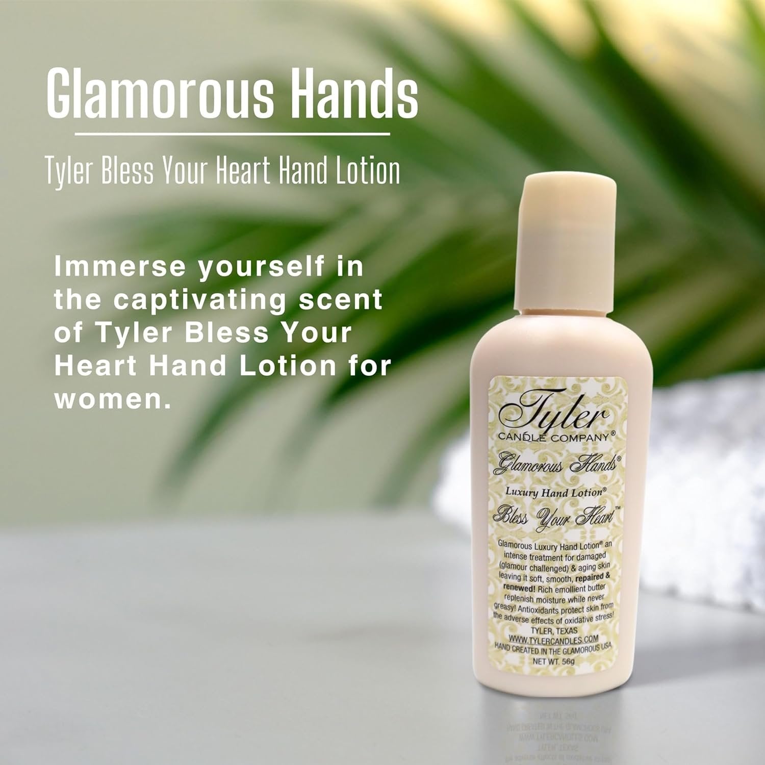 Tyler Candle Company Bless Your Heart Hand Lotion - 2 oz Travel Size Scented Hand Cream for Dry Hands with Keychain