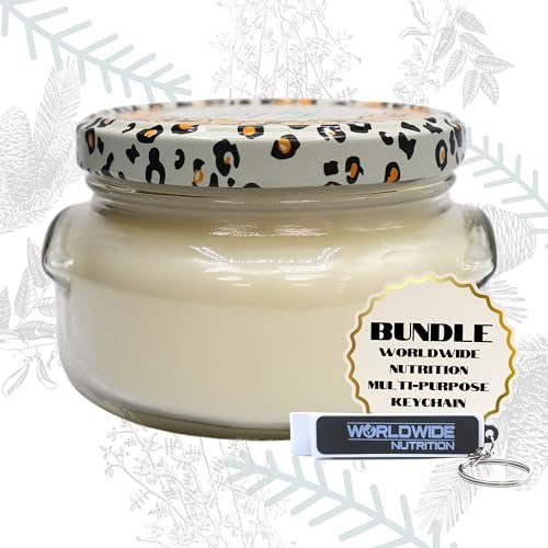 Tyler Candle Company White Winter Wonderland Soy Wax Scented 2 Wicks Candles in Glass Jar, 11 oz - Pack of 1 with Keychain