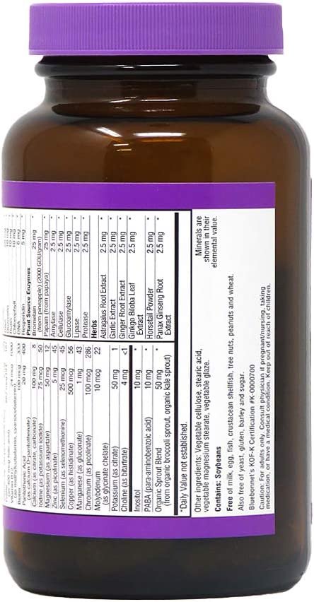 Bluebonnet Super Earth Single Daily Multi-Nutrient Formula Iron Free Caplets, Green, 90 Count