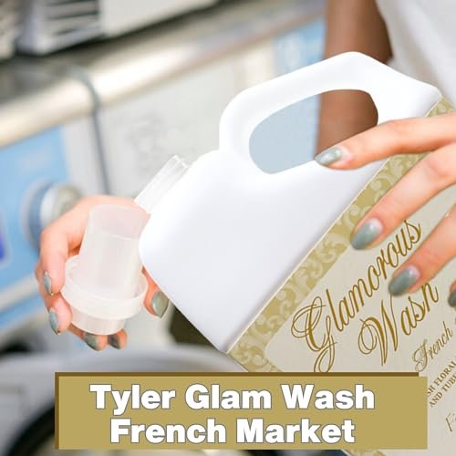 Tyler Candle Company Glamorous Wash French Market Fine Laundry Liquid Detergent - Hand and Machine-Washable - 3.78L (1Gal) - Pack of 1 with Multi-Purpose Key Chain