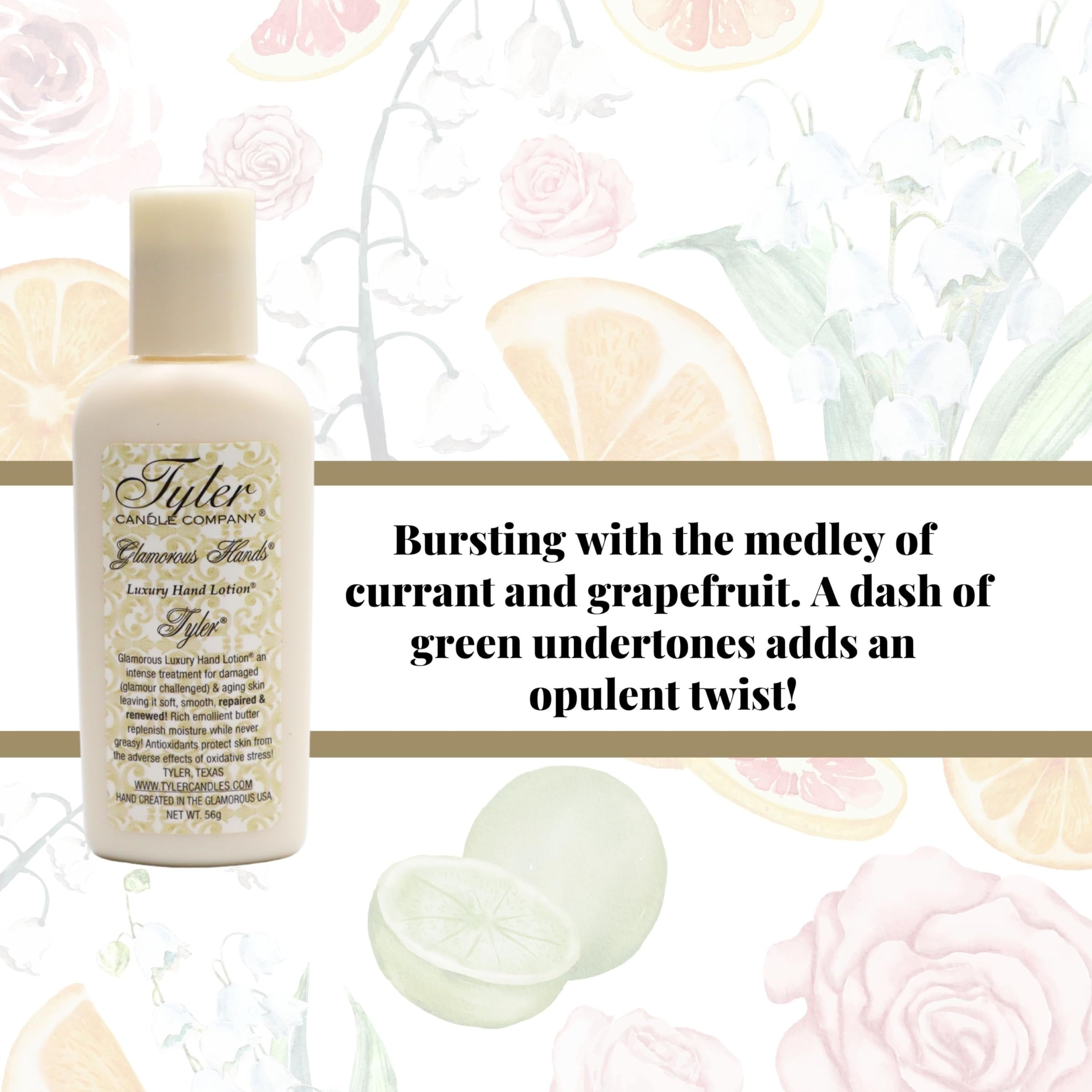 Tyler Hand Lotion - Tyler Scented and Small Hand Cream For Dry Hands with Moisture-Boosting Skin - 2 Oz Travel Size Luxury Hand Lotion and Multi-Purpose Key Chain