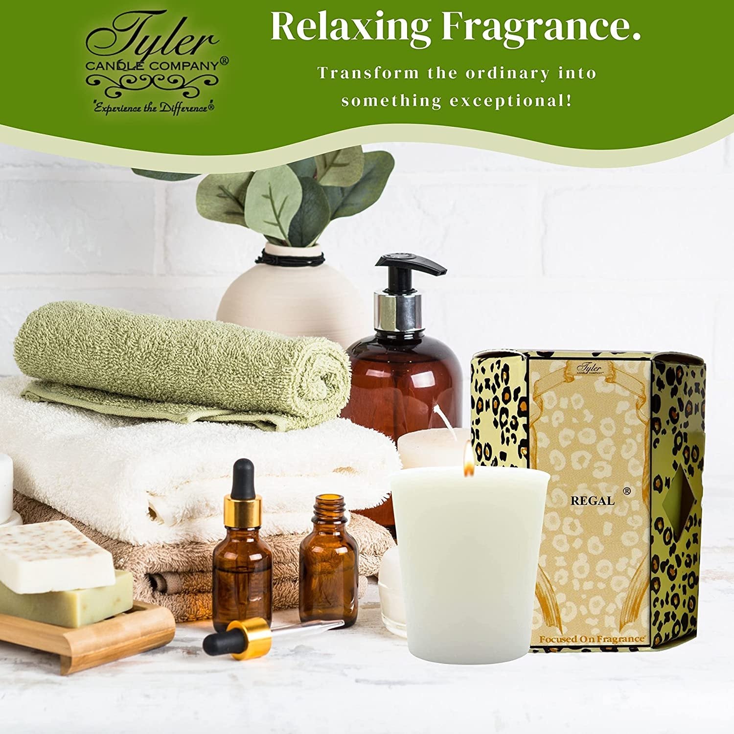 Tyler Candle Company Regal Votive Candles - Luxury Scented Candle with Essential Oils - 16 Pack of 2 oz Small Candles with 15 Hour Burn Time Each - with Bonus Key Chain