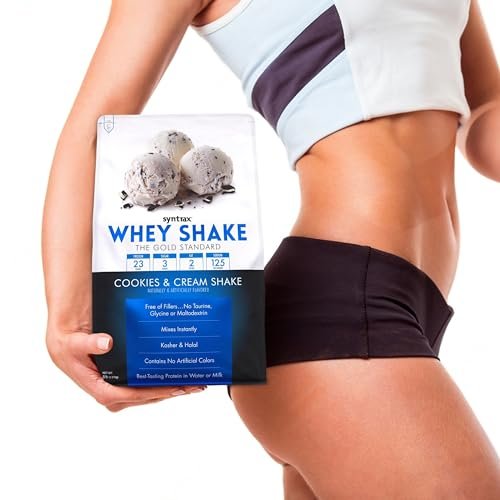 Syntrax Whey Shake The Gold Standard, 5lbs - Cookies & Cream Shake - Muscle Support - Pack of 1 with Keychain