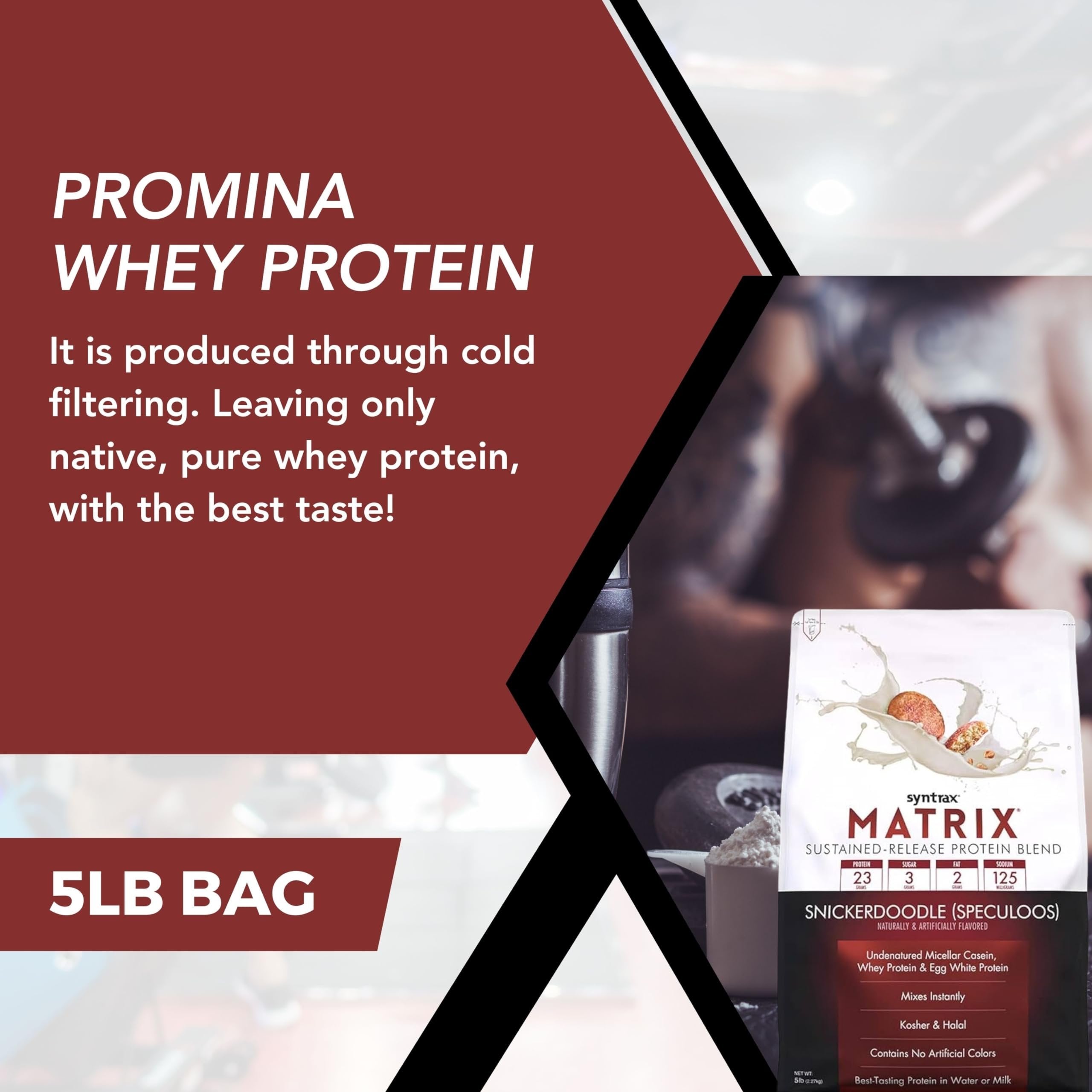 Syntrax Matrix Protein Powder Sustained-Release Casein Protein and Whey Protein Powder - Instant Mix Snickerdoodle Protein Powder Flavor, 5lbs - Pack of 1 with Keychain