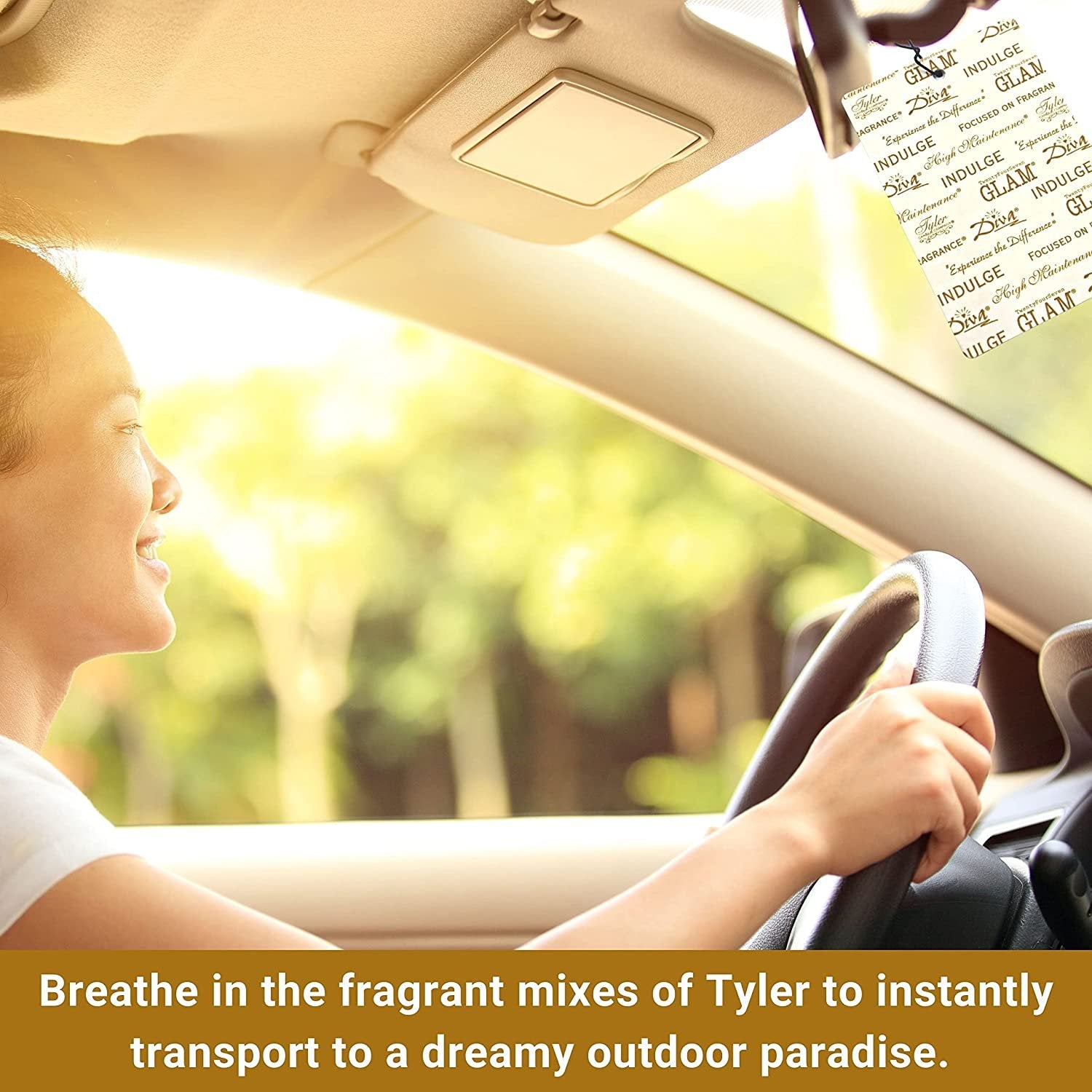 Tyler Candle Company AutoGlam Car Air Fresheners - Limelight Scent Car Fresheners | Car Odor Eliminator Air Refresher | Car Accessories - Pack of 6 w Worldwide Nutrition Multi Purpose Key Chain