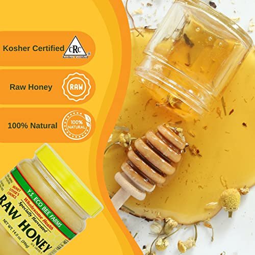 Y.S. Eco Bee Farms, Y.S. Organic Bee Farms, Wholesome Natural Raw Honey, Unpasteurized, Unfiltered, Fresh Raw State, Kosher, Pure, Natural, Healthy, Safe, Gluten Free, Specially Harvested, 14oz