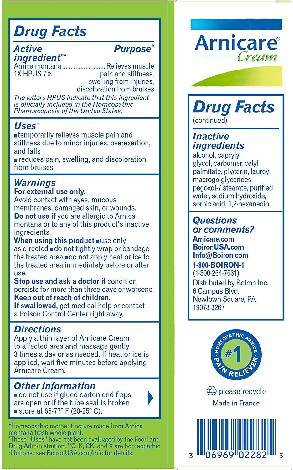 Boiron Arnicare Cream 4.2 Ounce (Pack of 1) Homeopathic Medicine for Pain Relief