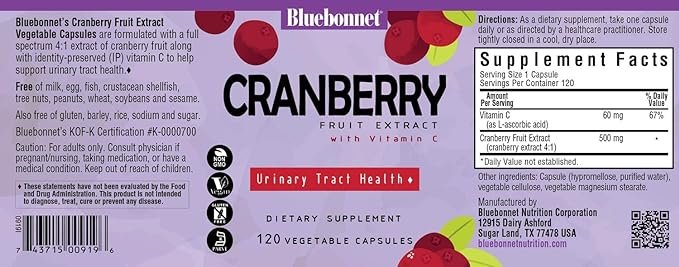 BlueBonnet Super Fruit Cranberry Supplement, 120 Count