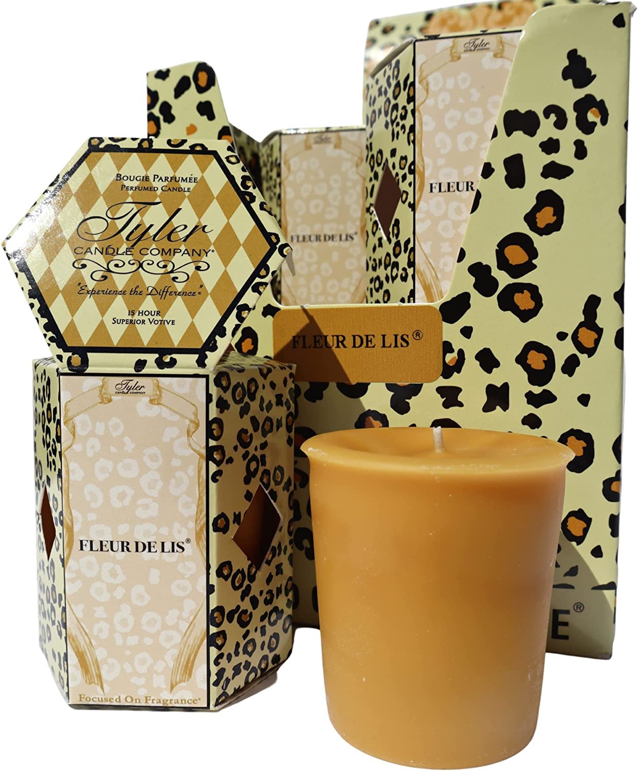 Tyler Candle Company, Fleur De Lis Superior Votive Candles, Ultimate Aromatherapy Experience, Luxury Scented Candle with Essential Oils, Case of 16 Tyler Small Candles, 2 oz and 15 Hr Burn Time Each