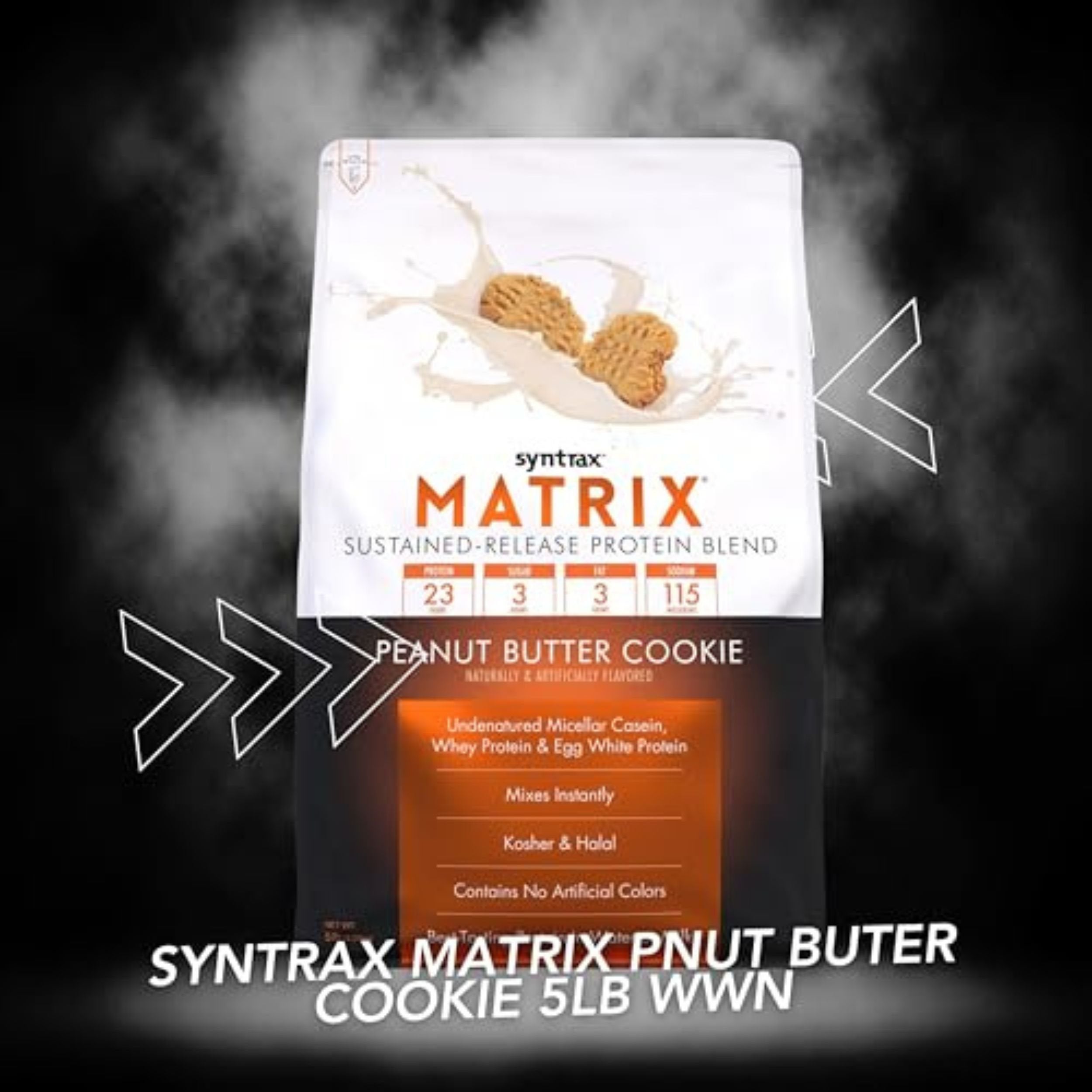 Syntrax Matrix Sustained-Release Protein Powder Blend, 5 lb - Peanut Butter Cookie - Muscle Support - Pack of 1